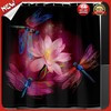 Dragonfly Lotus Waterproof Fabric Shower Curtain For Bathroom