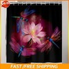 Dragonfly Lotus Waterproof Shower Curtain for Zen Bathroom Decor 