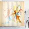 Dragonfly Moth Bug Watercolor Printed Shower Curtain For Your Bathroom