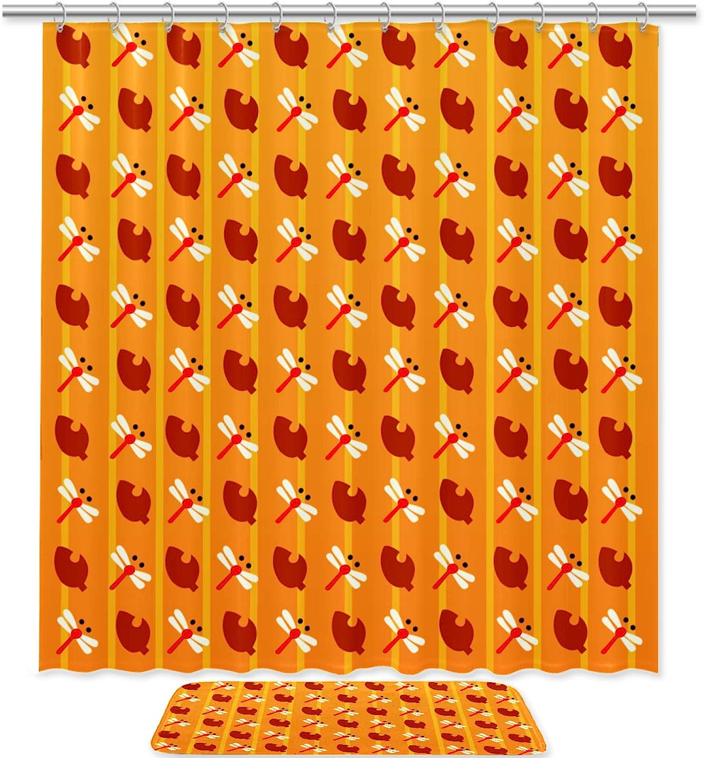 Dragonfly Pattern Shower Curtain - Lovely Print For Bathroom Showers