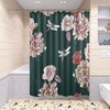 Dragonfly Peony Rose Elegant Shower Curtain For Bathroom