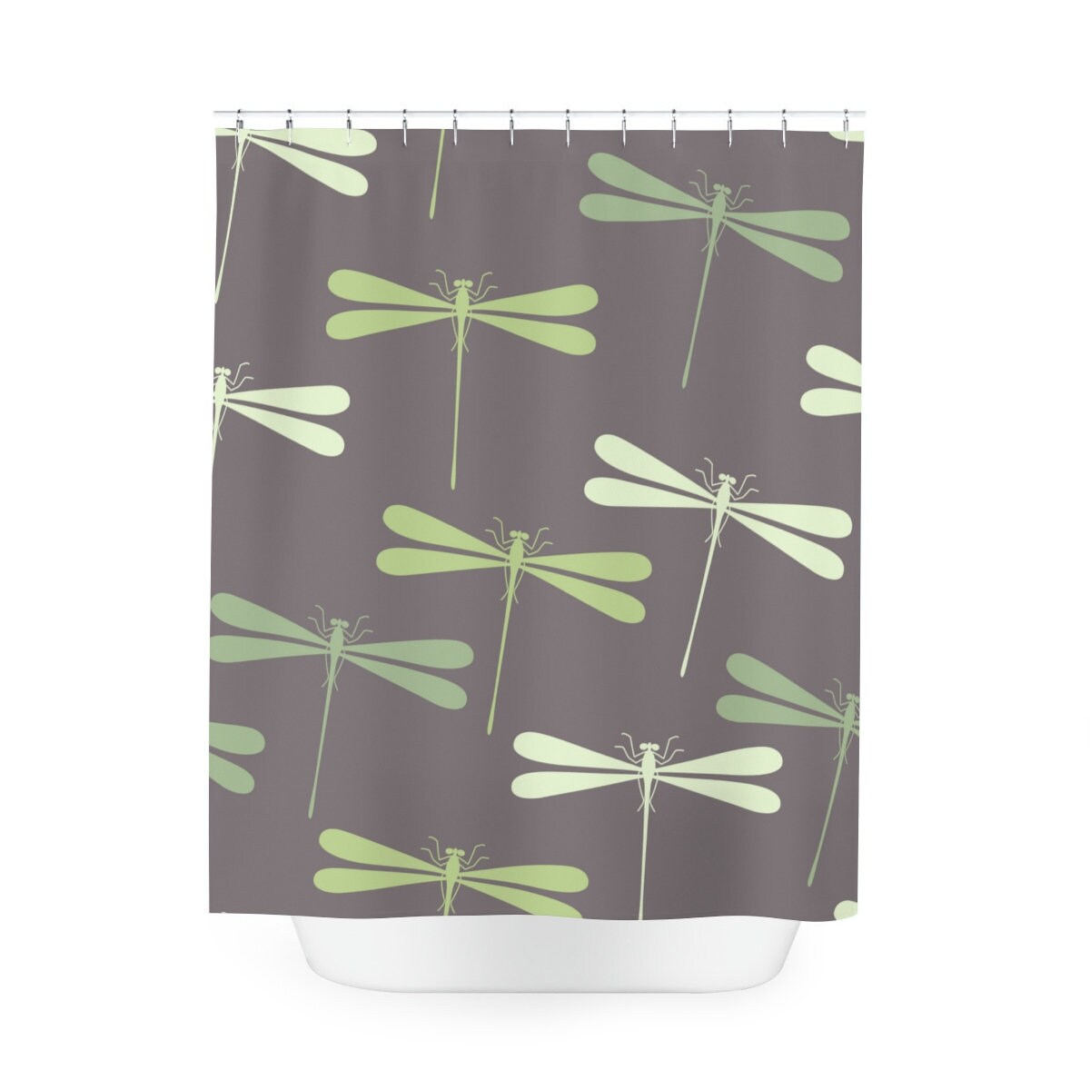 Dragonfly Print Shower Curtain for Nature Inspired Bathroom