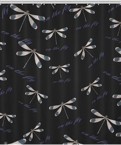 Dragonfly Printed Bathroom Shower Curtain - Funny And Colorful Home Decor Fabric Curtain
