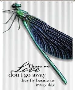 Dragonfly Proverbs Quotes Shower Curtain for Restroom Decor