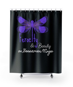Dragonfly Shower Curtain With Gossamer Wings, Ferocity And Beauty Design For Aesthetic Bathroom