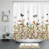 Dragonfly Shower Curtain With Rustproof Hooks For Nature Bathroom Decor