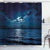 Dramatic Sky Moon Ocean Night Shower Curtain for a Bold Bathroom