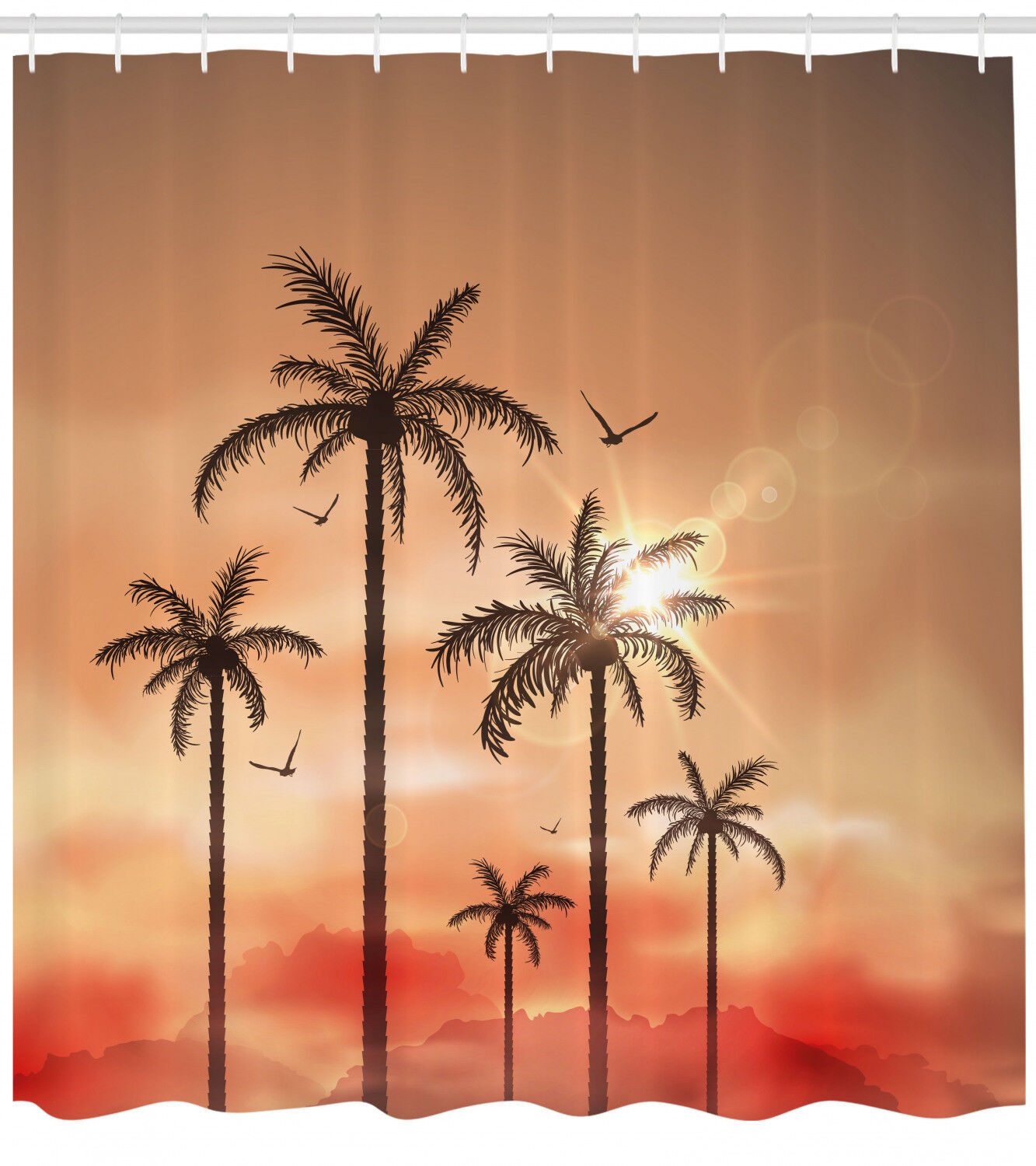 Dramatic Sky Palms Print Shower Curtain for a Mesmerizing Bath