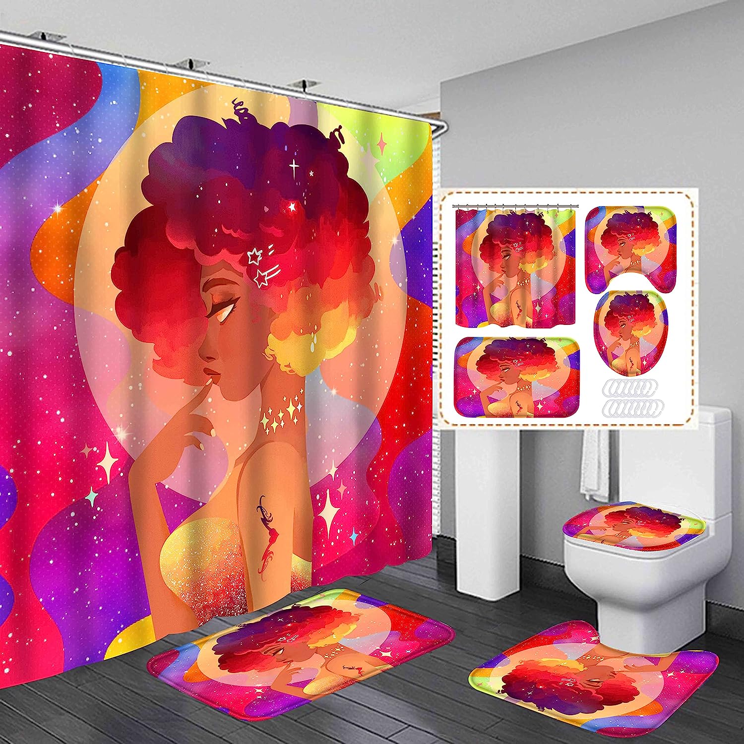 Dream African American Woman Shower Curtain For Your Empowering Bathroom