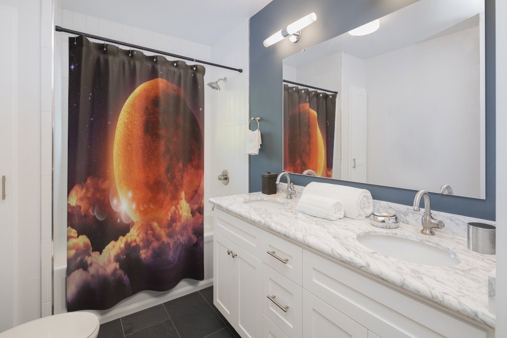 Dream Big Full Moon Shower Curtain For A Relaxing Bath