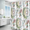 Dream Catcher Feather and White Wood Floral Shower Curtain for Bathroom Decor