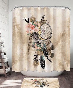 Dream Catcher Native American Shower Curtain - Feather Bathroom Decor