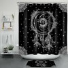 Dream Catcher Shower Curtain - Black And White Bathroom Decor With Boho And Space Style