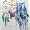 Dream Catcher and Wolf Print Waterproof Fabric Shower Curtain for Bathroom Decor