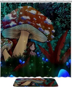 Dream Girl Mushroom Print Shower Curtain - Add Some Whimsy To Your Bathroom