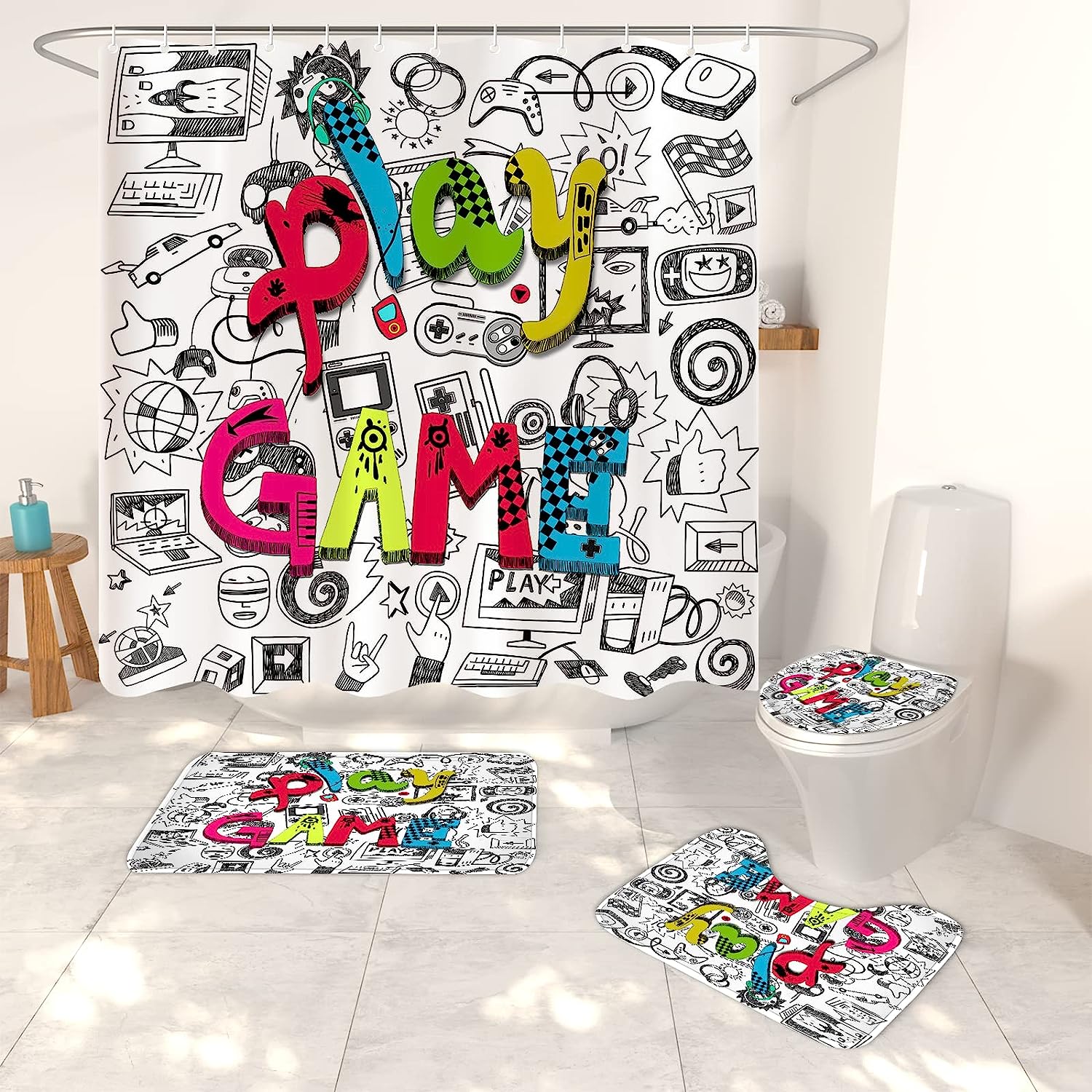 Dream Toys Kids Shower Curtain For Playful Bathroom Decor