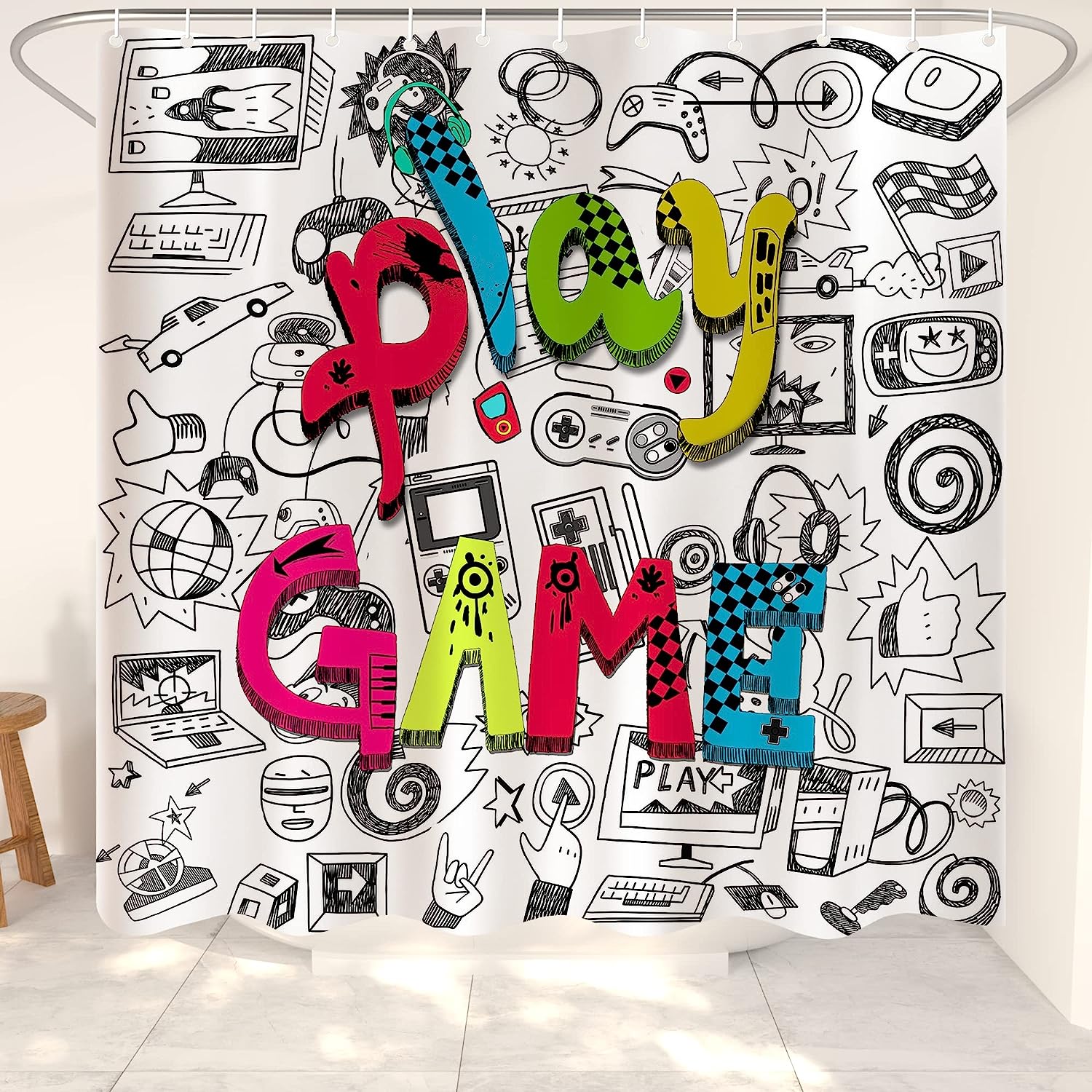 Dream Toys Kids Shower Curtain For Playful Bathroom Decor - Image 2