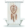 Dreamcatcher Feathers Heart Shape Shower Curtain For Spiritual Home Decor