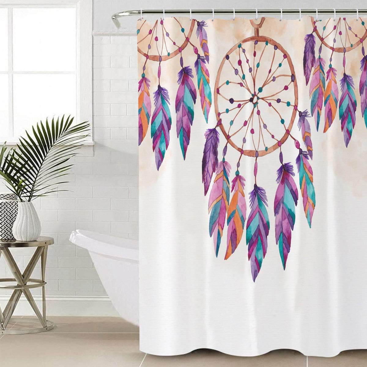Dreamcatcher Feathers Shower Curtain Native American Design - Image 4