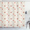 Dreamcatcher Print Tribal Shower Curtain with Black and Orange Decor