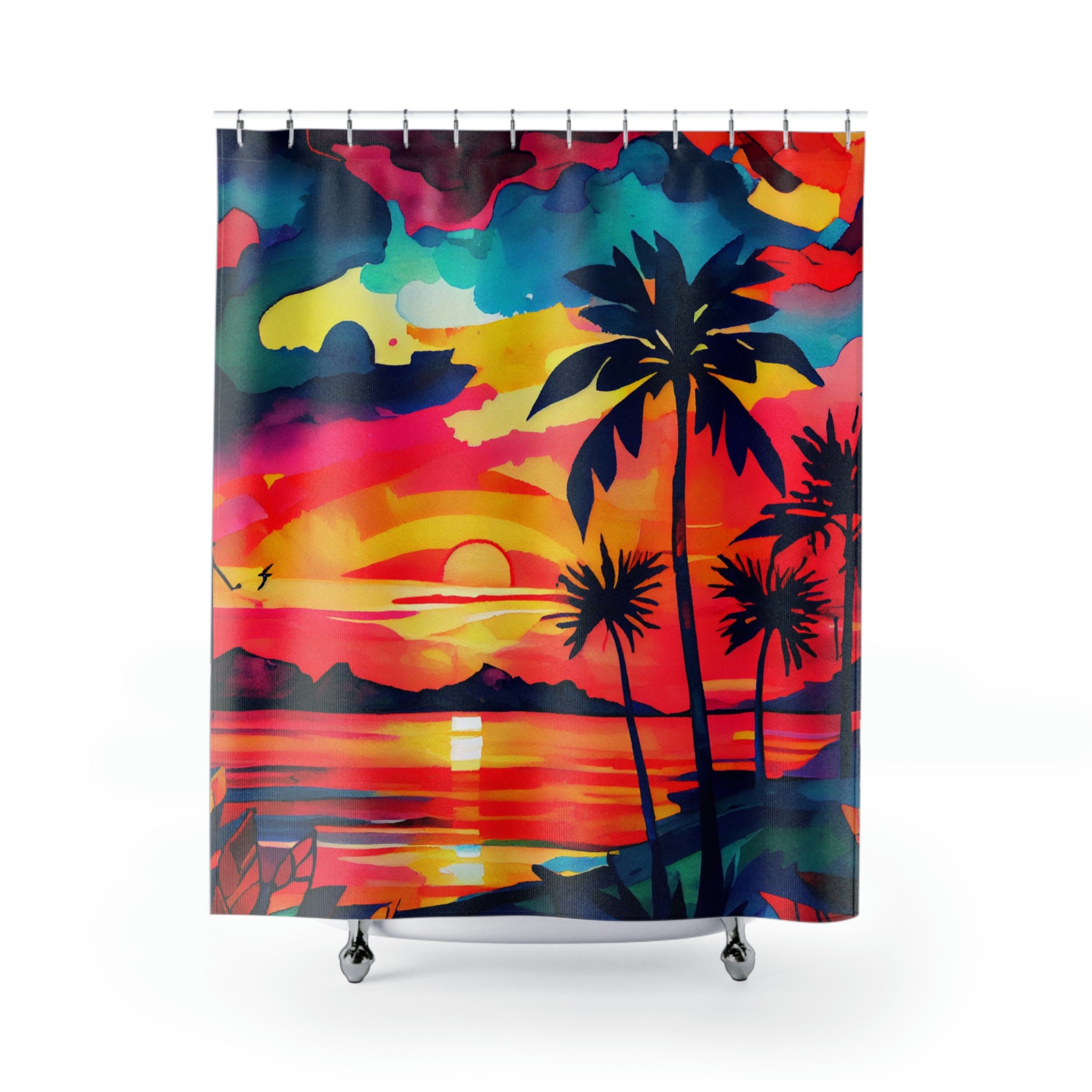 Dreamscape Shower Curtain, Inspired by Matisse & Fauvism for Your Artistic Bathroom