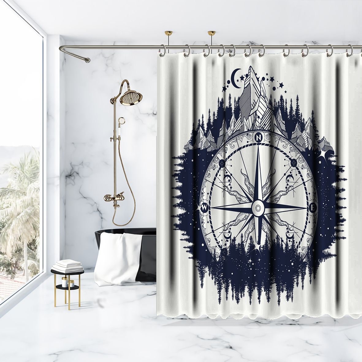 Dreamy Moon Shower Curtain for Relaxing Bathroom Decor