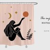 Dreamy Moon Star and Sun Girl Pattern Shower Curtain for Magical Bathroom Decor 