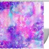 Dreamy Moon and Stars Shower Curtain in Pink and Purple for an Enchanting Bathroom