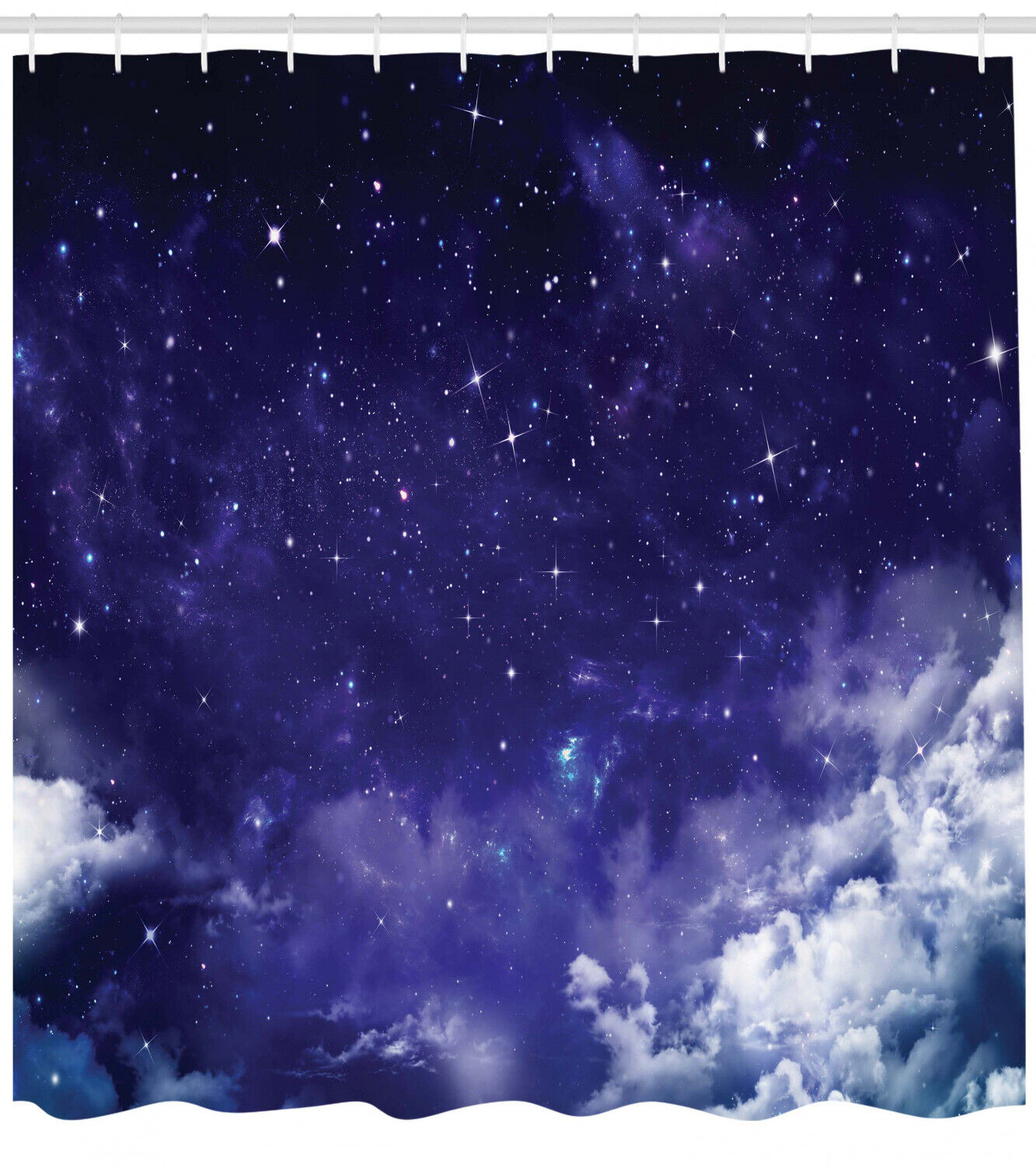 Dreamy Night Under the Stars Space Shower Curtain for a Calming Bath Space