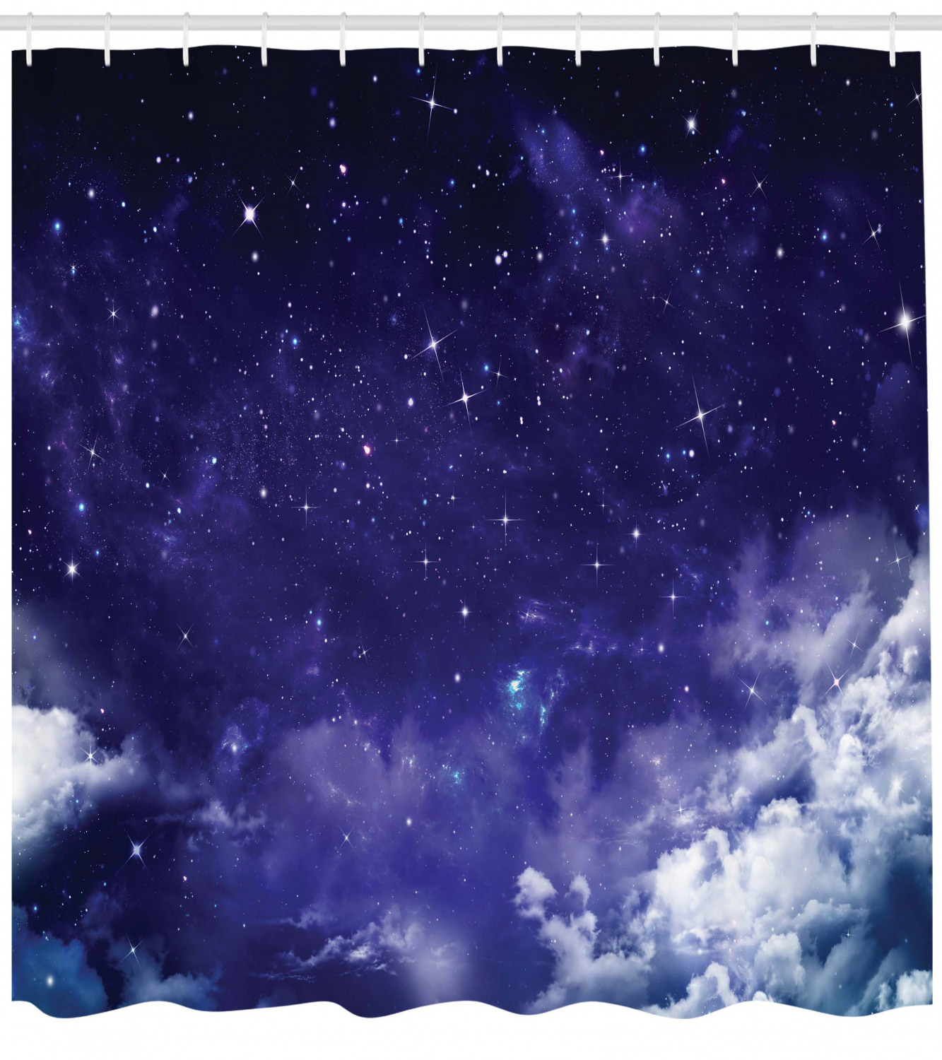 Dreamy Night Under the Stars Space Shower Curtain for a Calming Bath Space