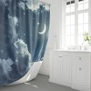 Dreamy Nights Sky Shower Curtain with Clouds and Moon for Your Bathroom