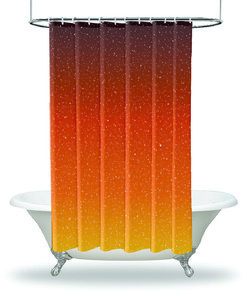 Dreamy Nighttime Galaxy And Stars Shower Curtain With Waterproof Fabric
