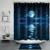 Dreamy Ocean Moon Shower Curtain with Starry Sky - Bathroom Accessories for Ocean Theme