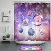 Dreamy Purple Winter Snowflake Shower Curtain - Christmas Ball Bathroom Decor