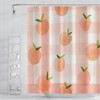 Dreamy Sweet Check Fruits Pink Peach Shower Curtain for Girly Bathroom Decor