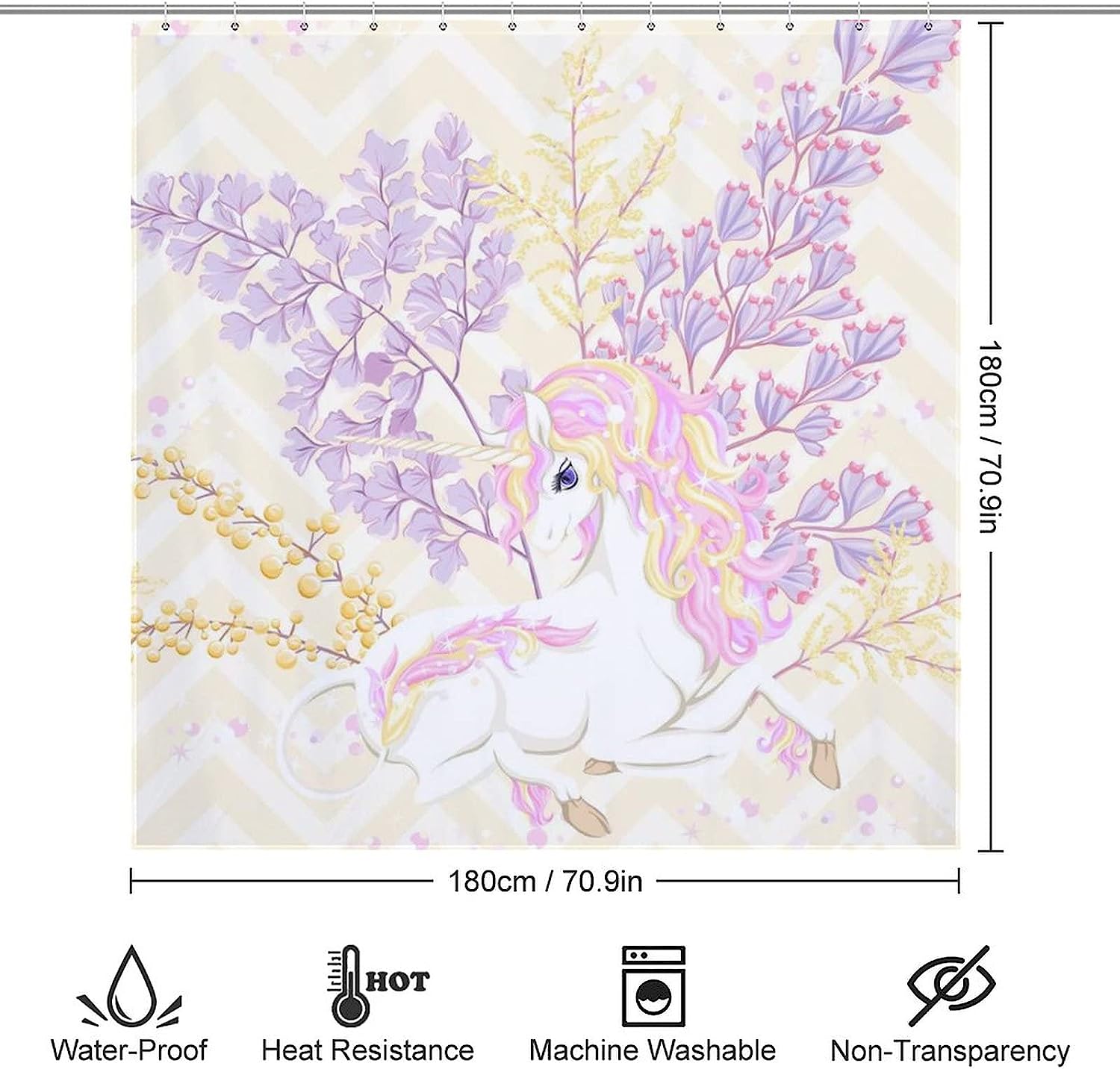 Dreamy Unicorn Shower Curtain For Whimsical Bathroom Decor - Image 2