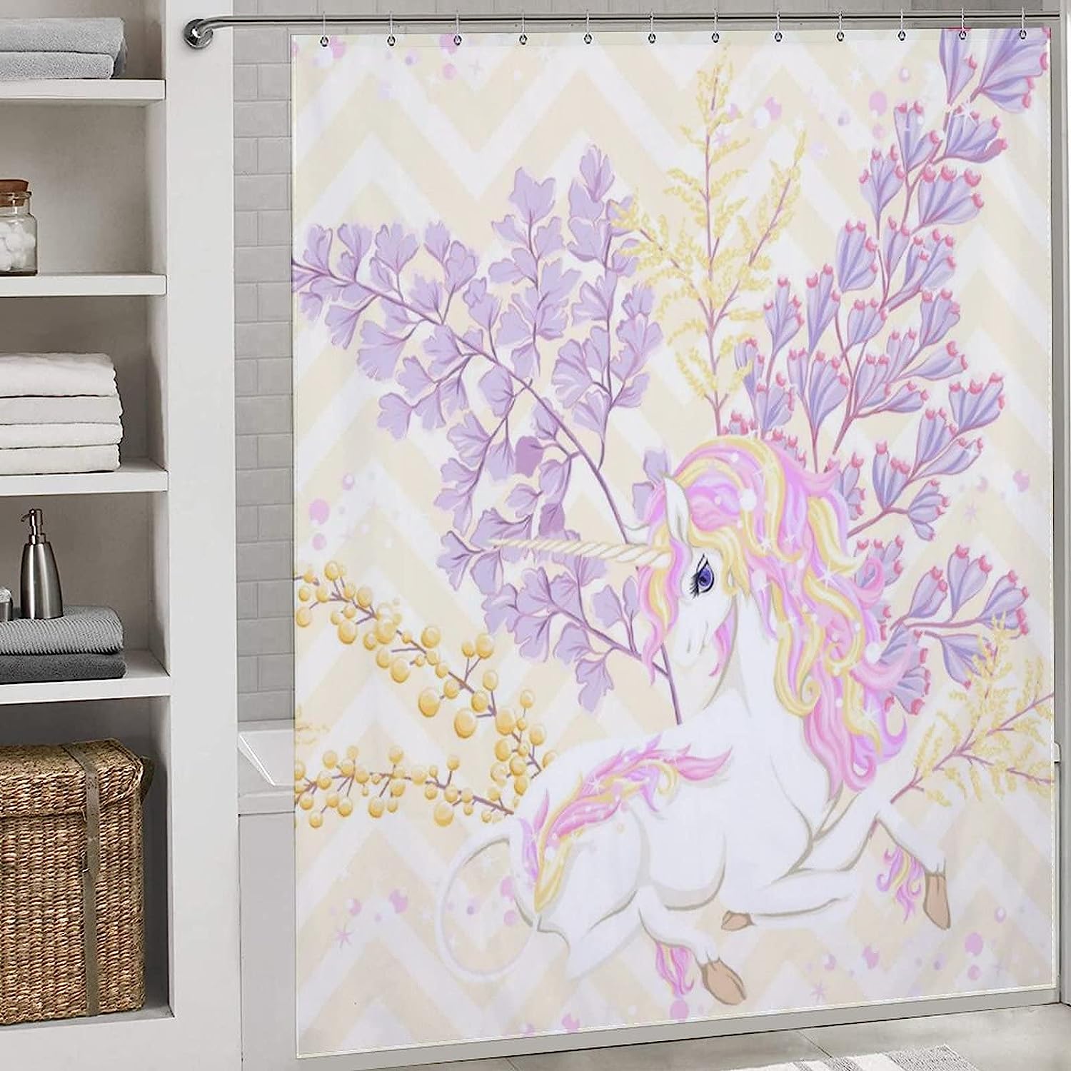Dreamy Unicorn Shower Curtain For Whimsical Bathroom Decor - Image 3
