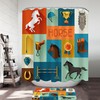 Dressage Horse Riding Shower Curtain For Equestrian Enthusiasts