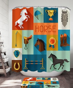 Dressage Horse Riding Shower Curtain For Equestrian Enthusiasts