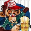 Drunken Monkey Smoking Shower Curtain With Baseball Cap And Beer Mug Design