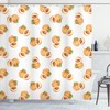 Drupes Print Peach Shower Curtain for Fresh Bathroom
