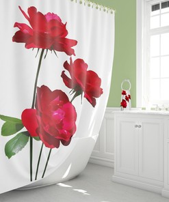 Dublin Bay Red Rose Shower Curtain for a Classic and Romantic Look