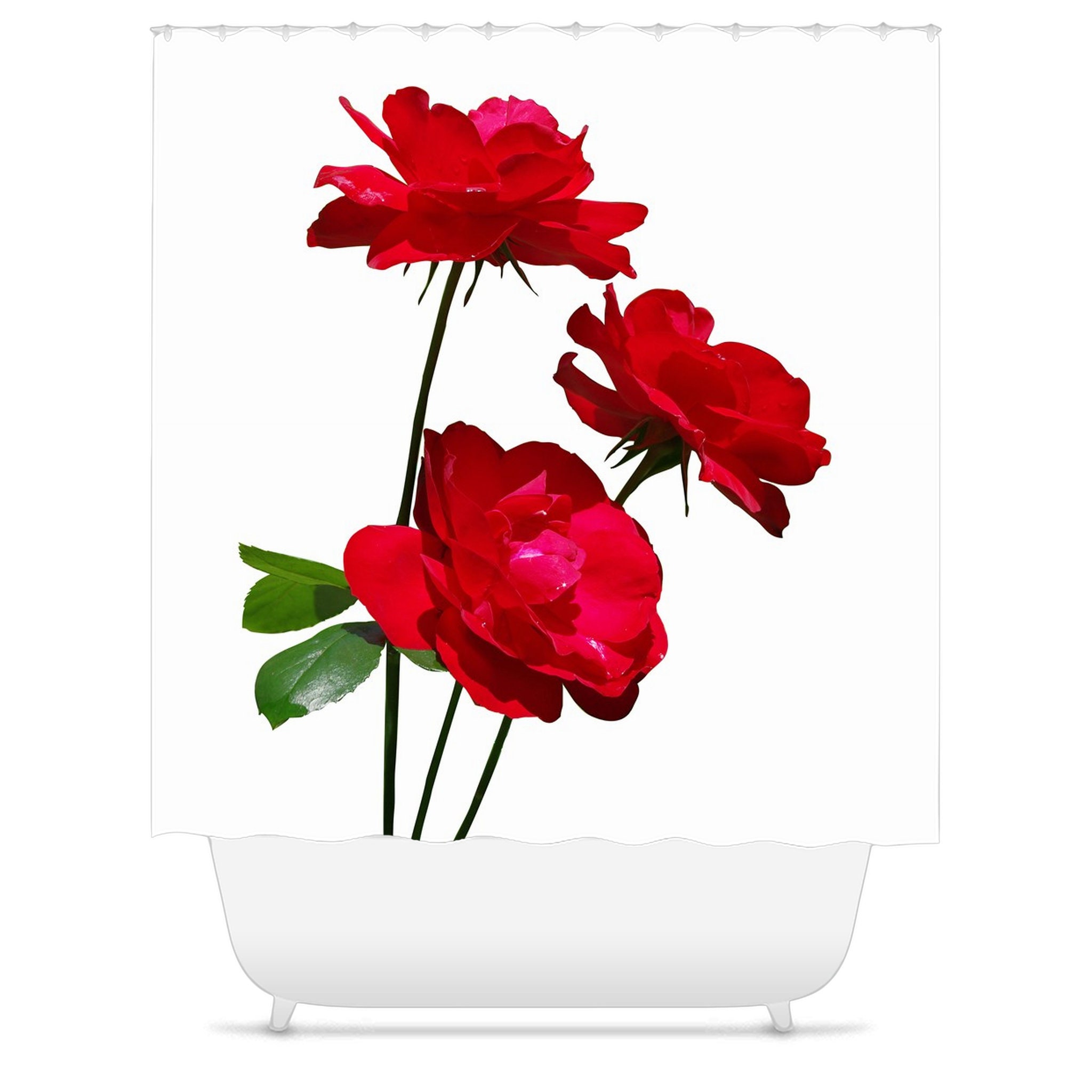 Dublin Bay Red Rose Shower Curtain for a Classic and Romantic Look