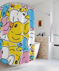 Duck Family Shower Curtain For Fun And Playful Kid'S Bathrooms