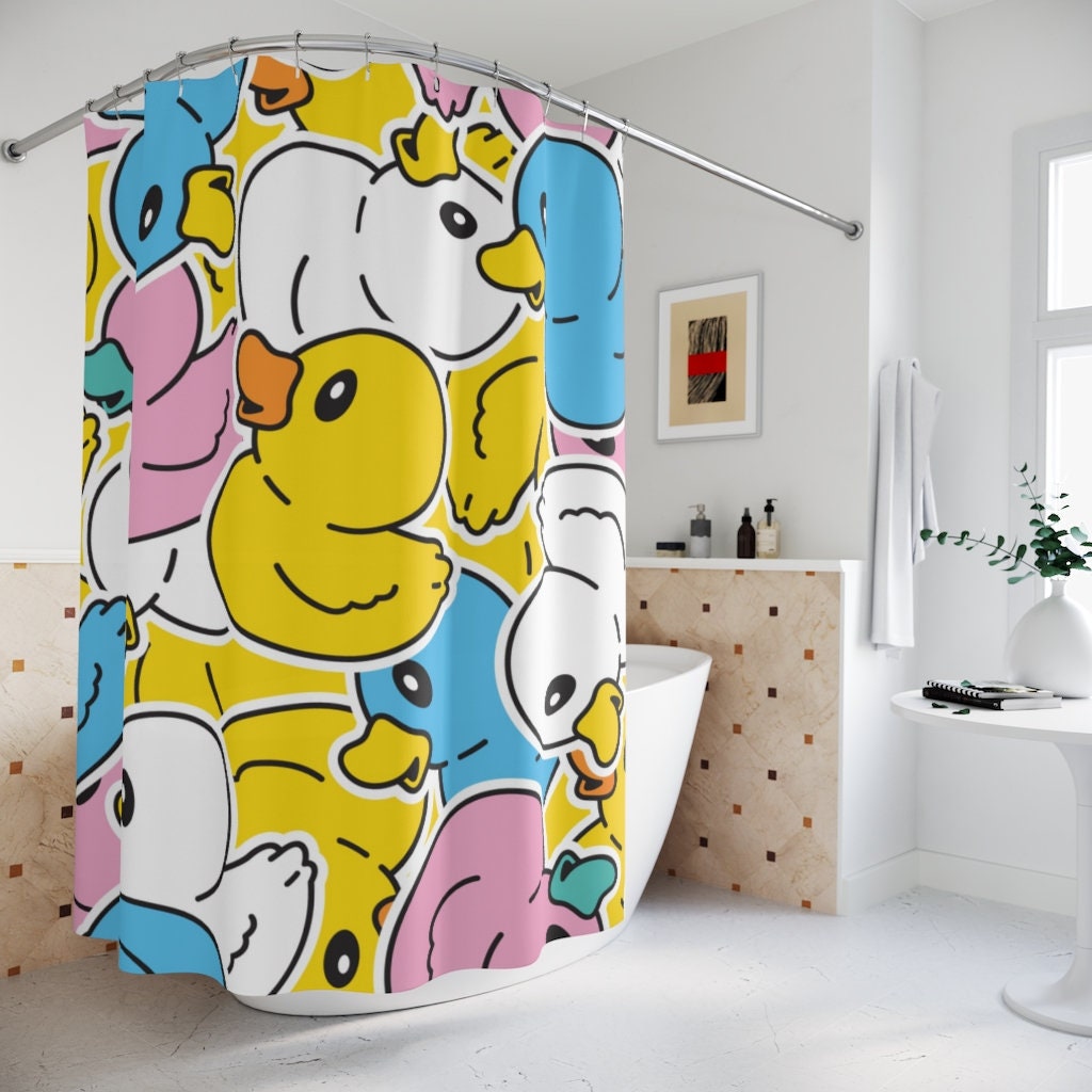 Duck Family Shower Curtain For Fun And Playful Kid'S Bathrooms