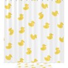 Duck Pattern Bathroom Accessories Set With Waterproof Fabric Shower Curtain And Mat