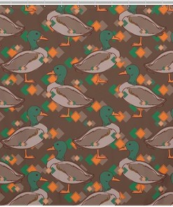 Duck Pattern Shower Curtain For Adorable Bathroom Design