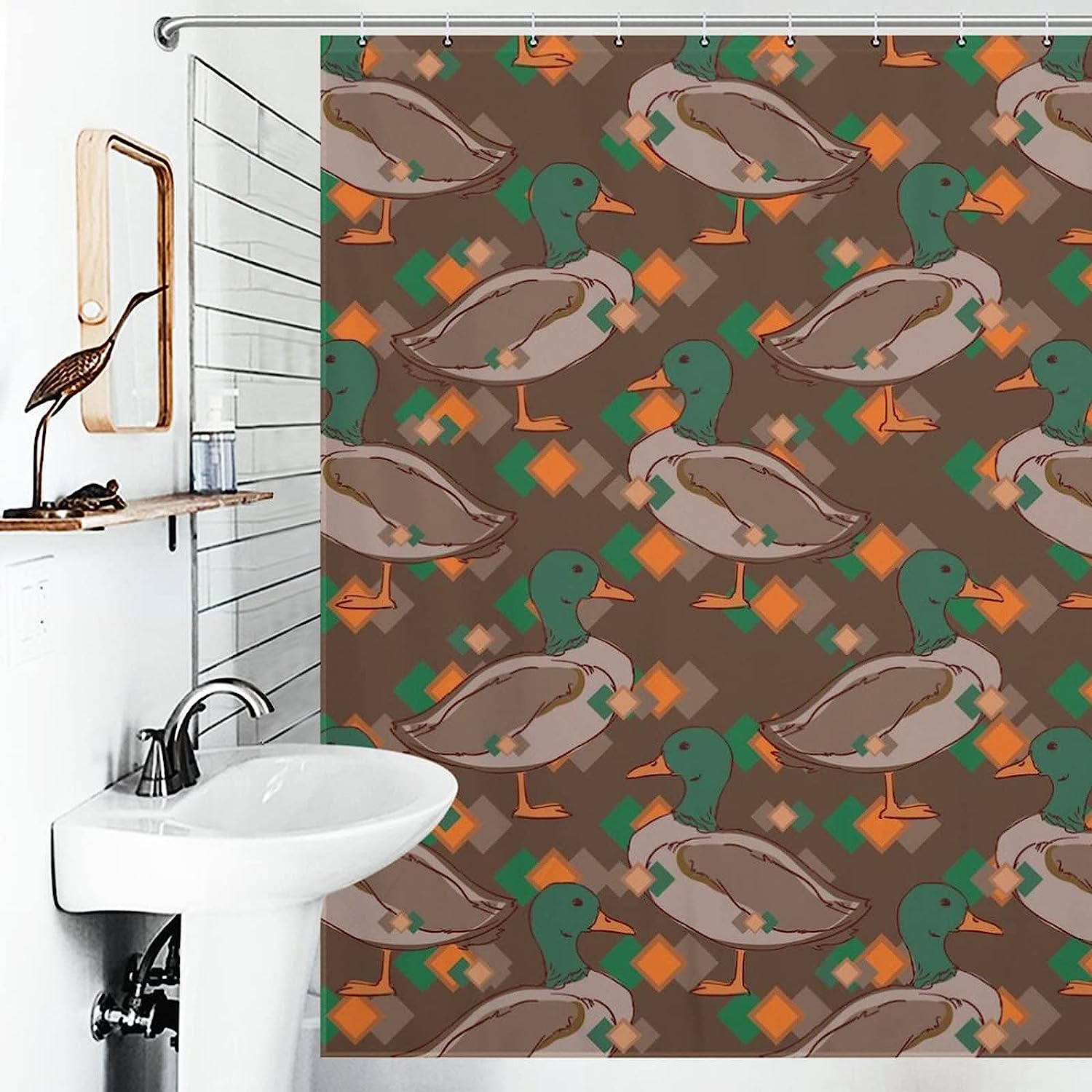 Duck Pattern Shower Curtain For Adorable Bathroom Design - Image 4