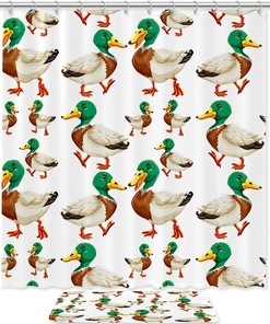 Ducks Print Shower Curtain - Cute And Adorable For A Child'S Bathroom