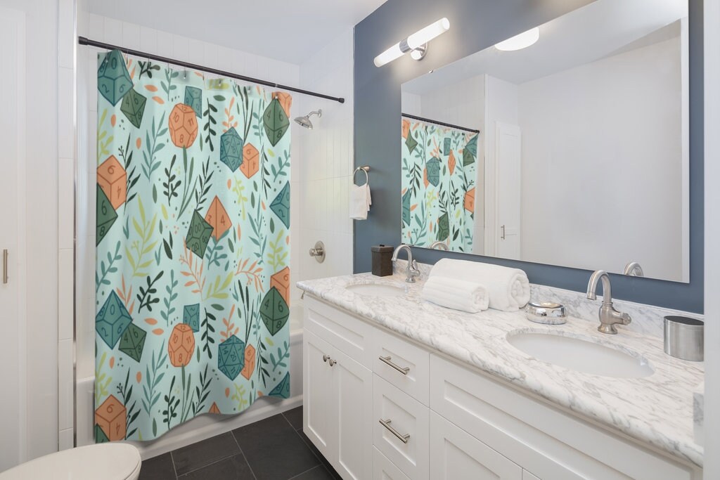Dungeons And Dragons Shower Curtain For Geeky Bathroom Theme - Image 2